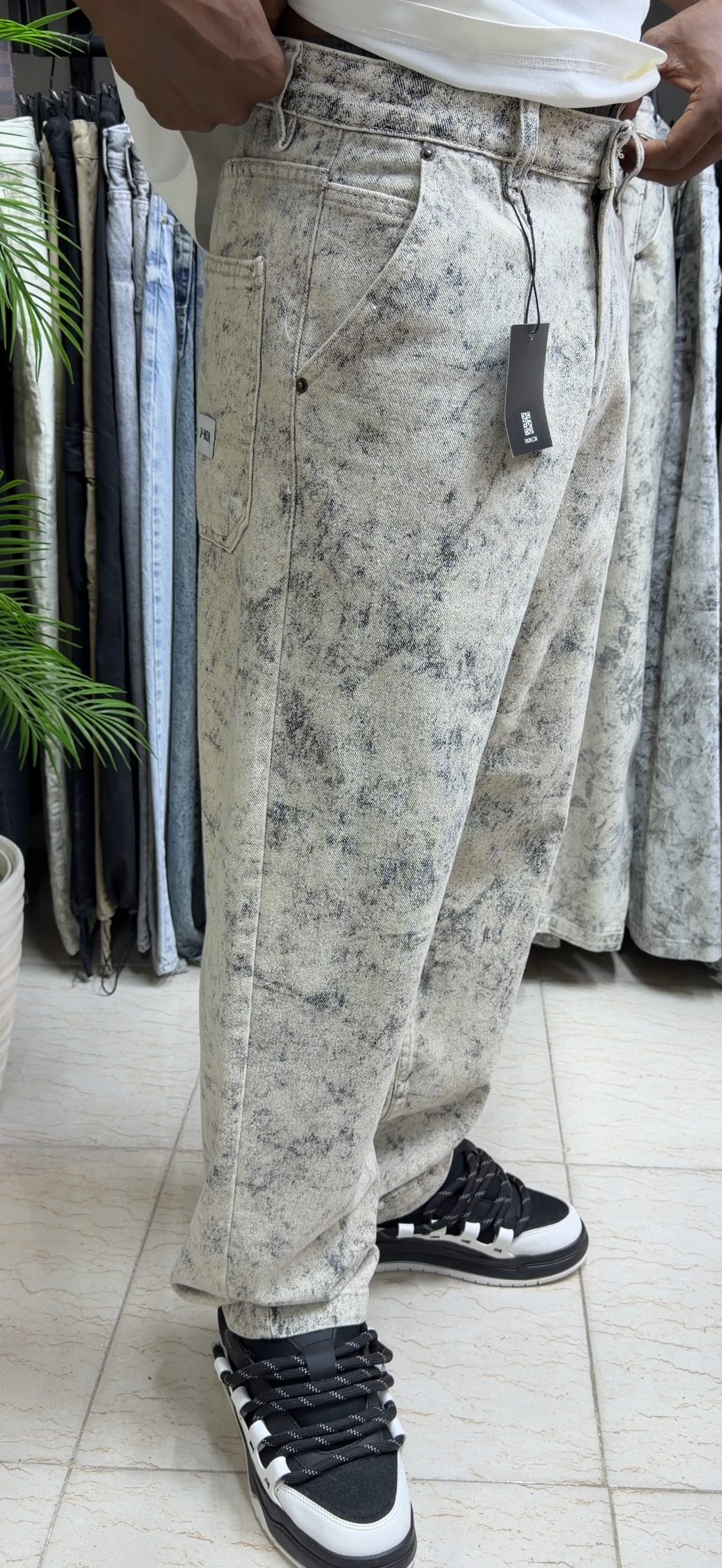 JEAN IMMPREMIE TACHETÉ Beige