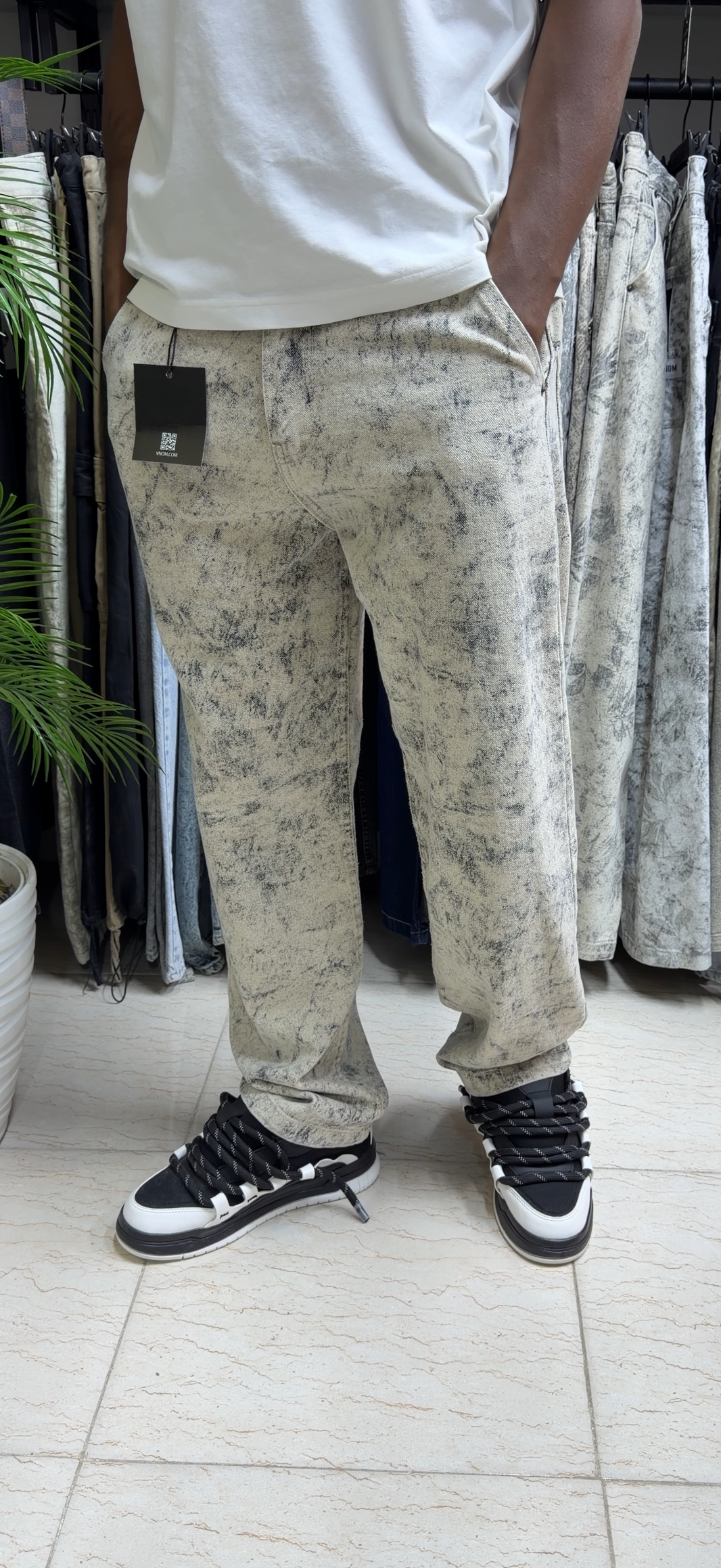 JEAN IMMPREMIE TACHETÉ Beige