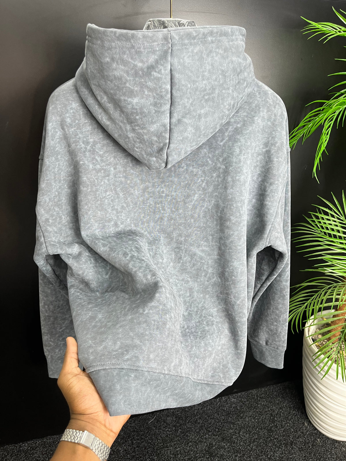 HOODIE CROP GRI